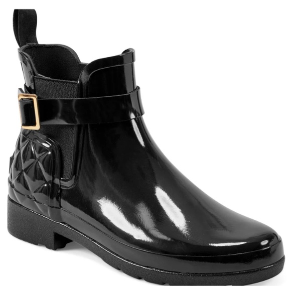 NEW Hunter Quilted Gloss Chelsea Rain Boots - Size 9 - Picture 2 of 14